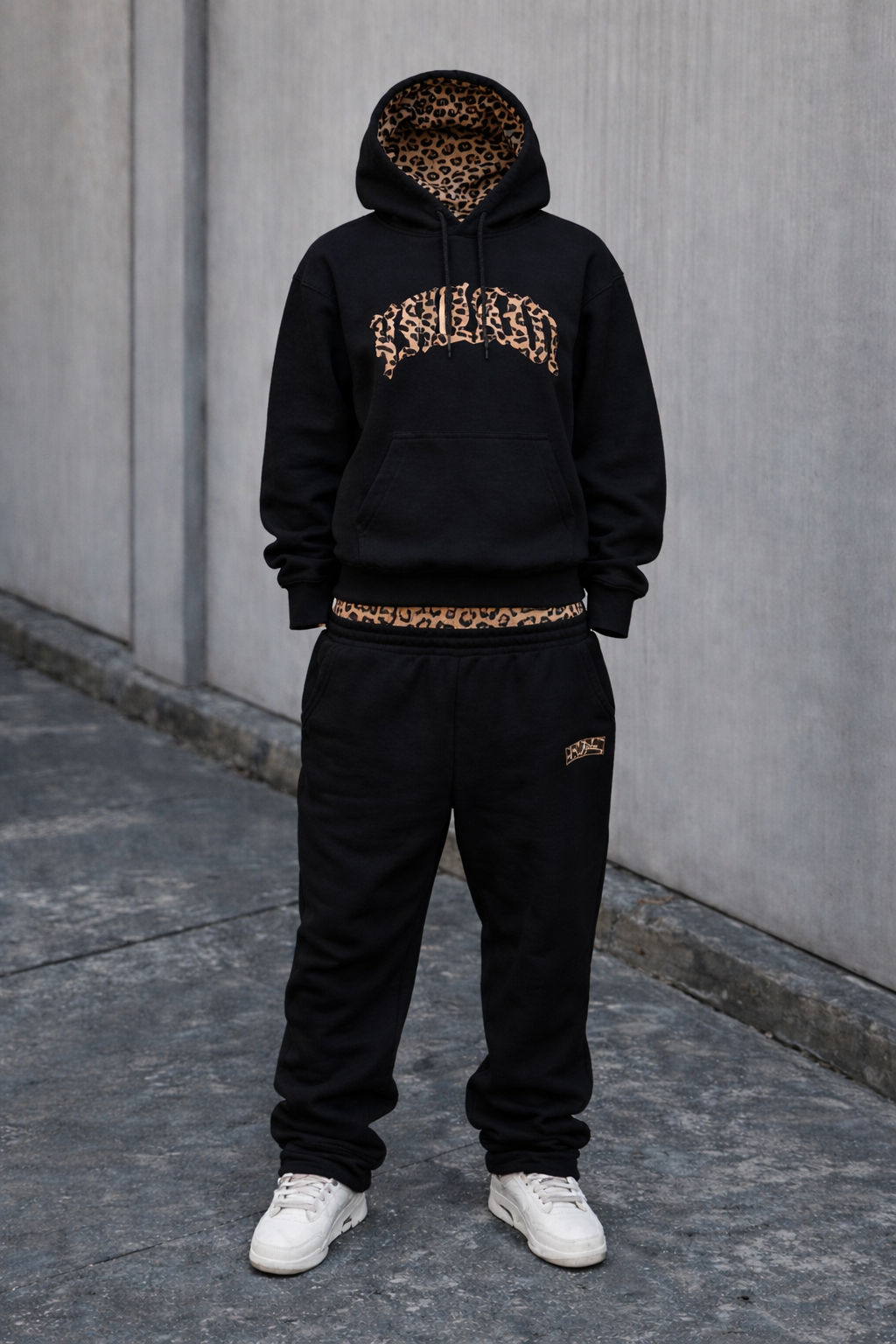 Urban Relic Leopard Sweat Pants - Black
